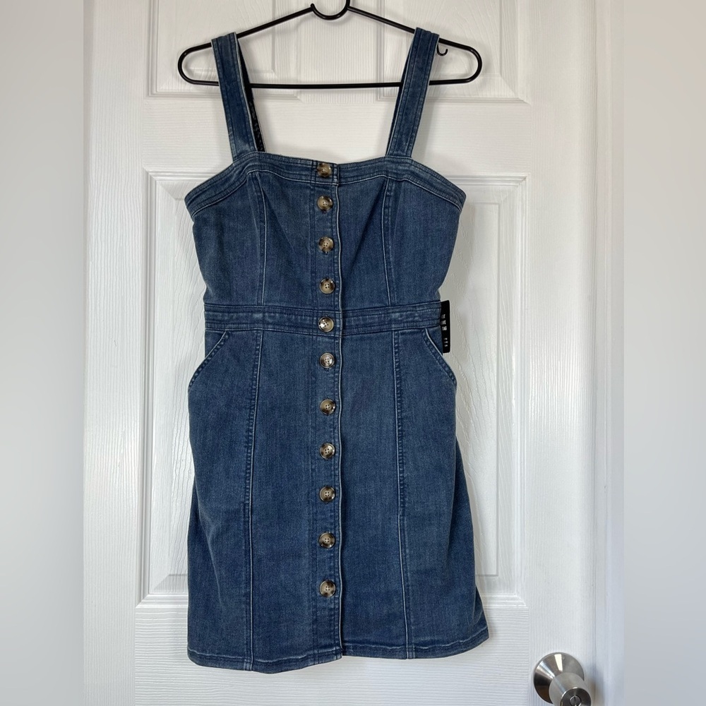 Nwt Express Women’s Front Buttons Denim Dress Size Xs